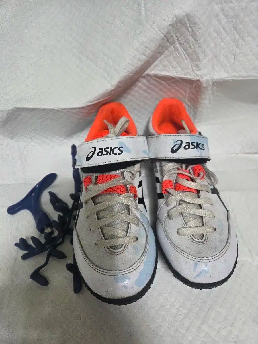 asics オーダースパイク　ハイカット ゴールドステージ　左投げ　白/紺 ASICS アシックス 野球 白スパイク 金具スパイク ゴールド