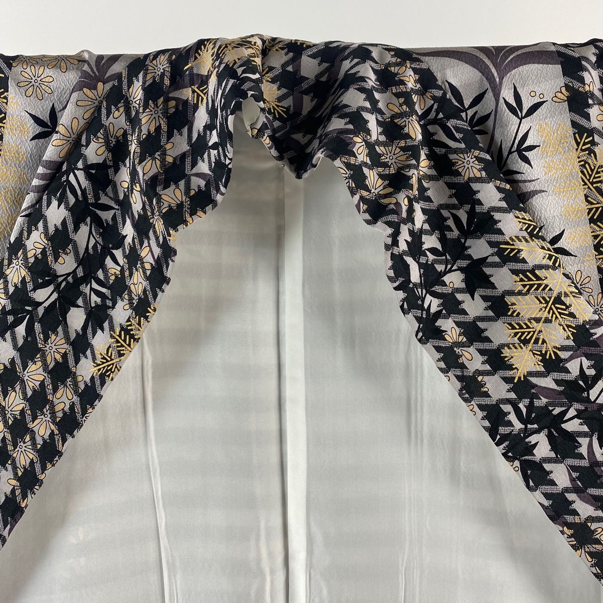 平和屋着物▽上質な小紋 単衣 枝花文 暈し染め 正絹 逸品 DAAQ3609az