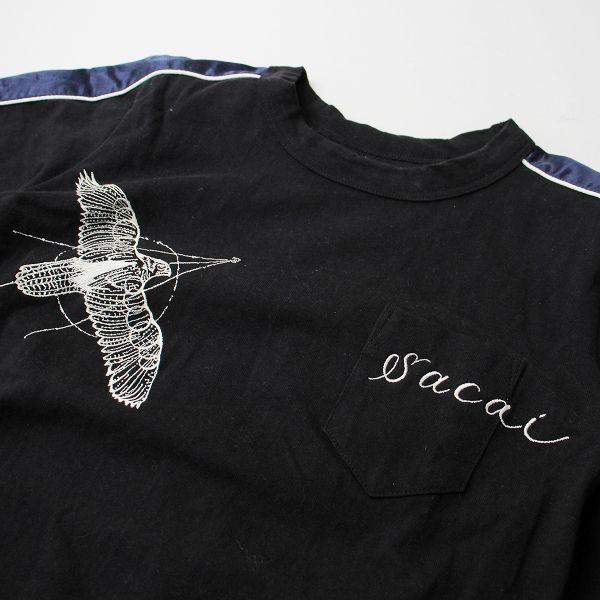 sacai - 2019SS sacai サカイ × Dr.Woo 19-04808 スカTEE 1/ブラック 刺繍 Tシャツ ロゴ コラボ フレア【2400013222969】 2019SS sacai サカイ × Dr.Woo 19-04808 スカTEE 1/ブラック