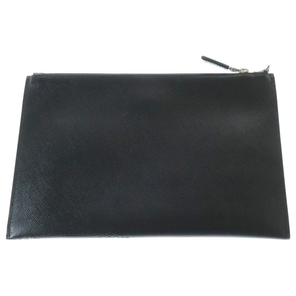プラダ クラッチバッグ トライアングル クラッチ レザー　未使用品 中古・古着通販】PRADA (プラダ) クラッチバッグ ブラック｜ブランド