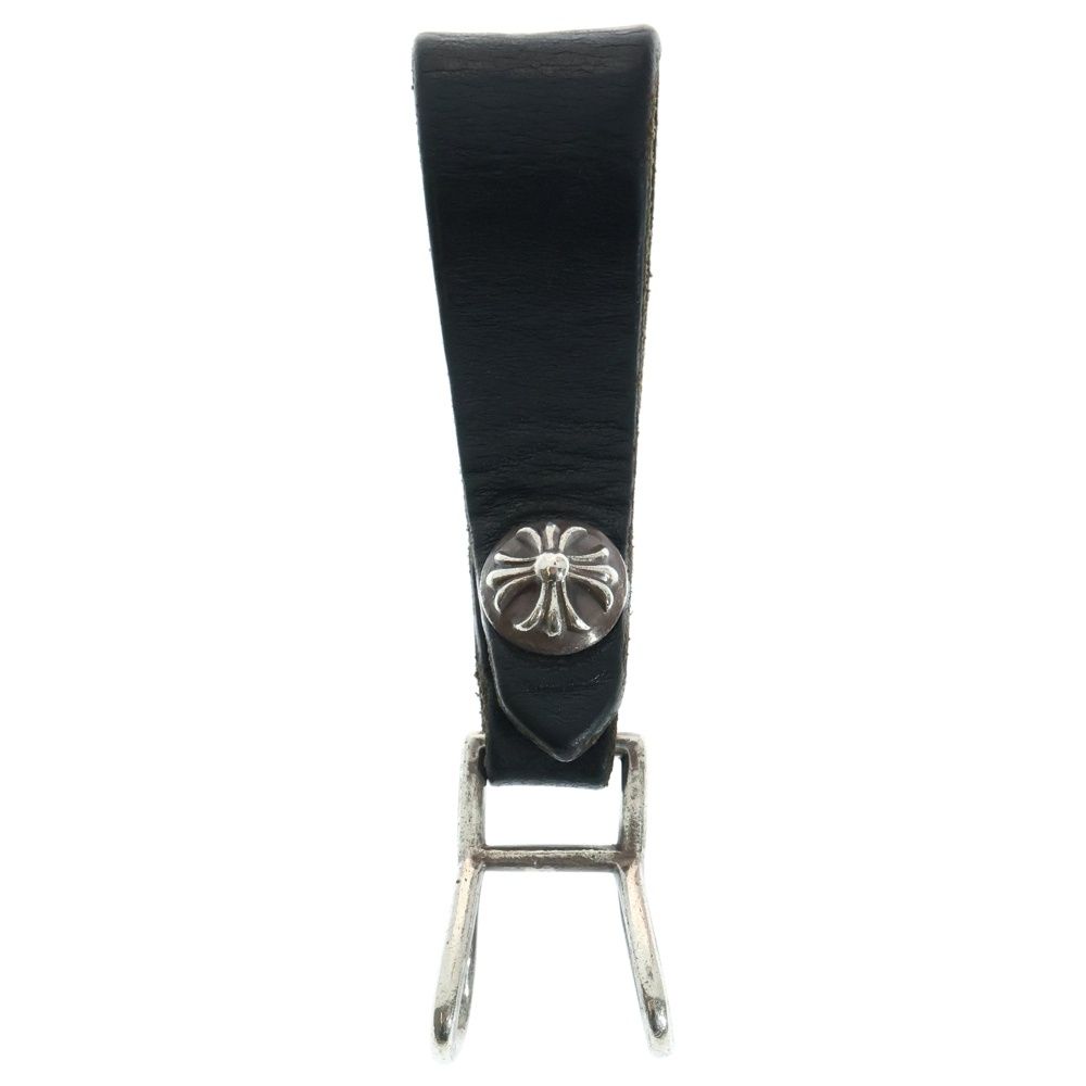 CHROME HEARTS クロムハーツ BELT LOOP クロスボールボタンレザーベルトループ シルバー|ブラック BCA397