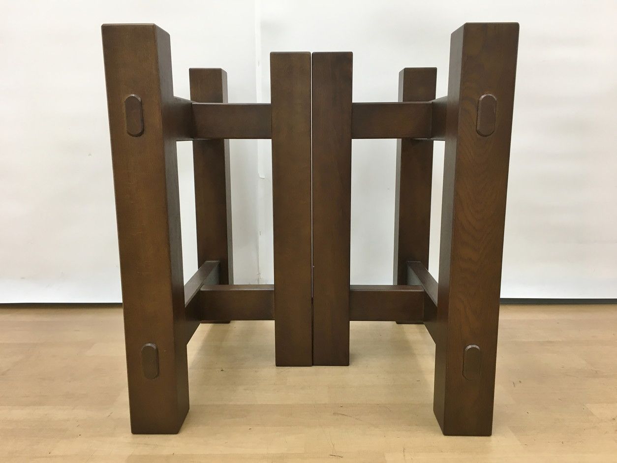 ダークブラウン系 T字型 テーブル土台 木製 脚 2510LR040