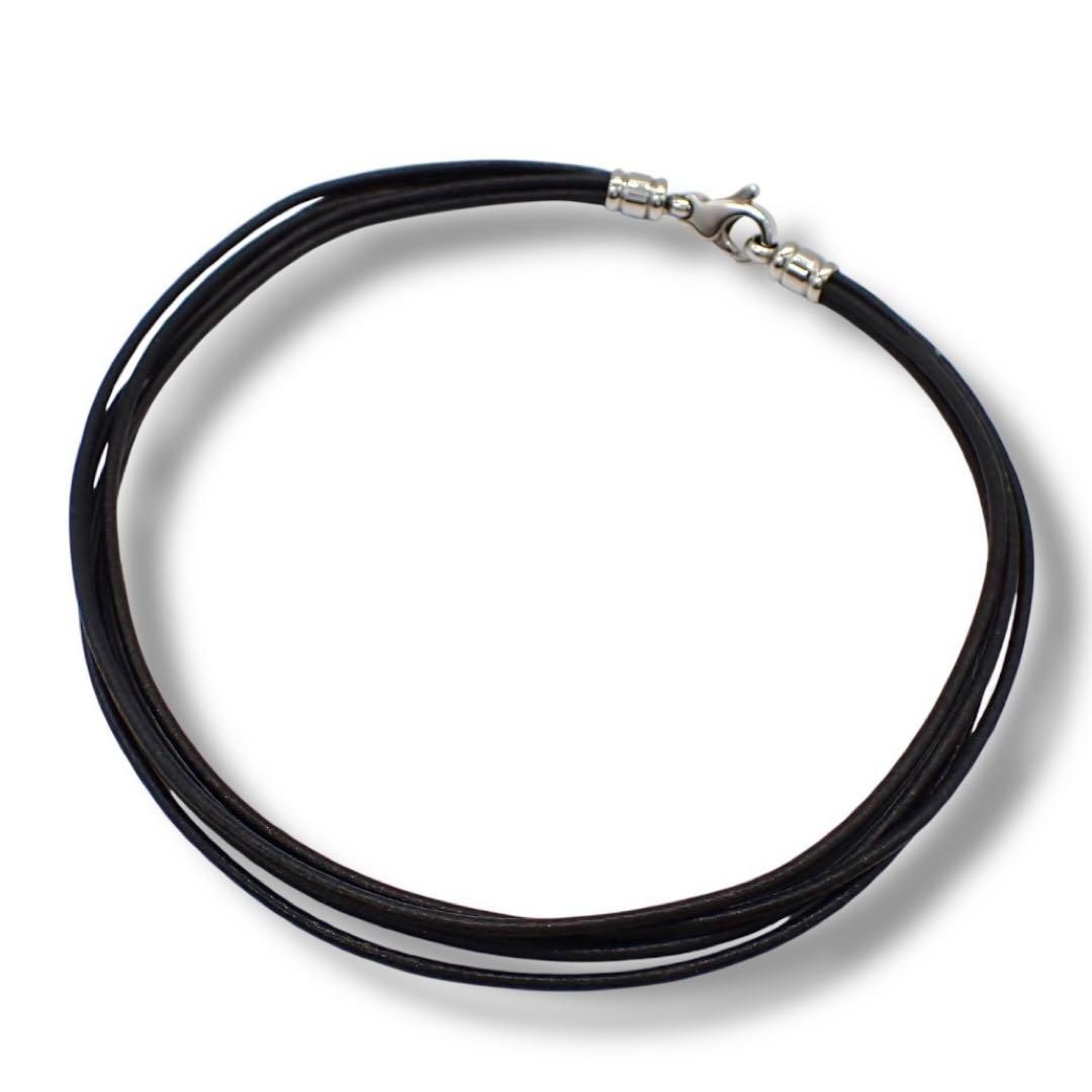 ブルガリ チョーカー 5連 ネックレス ブラック シルバー金具 4068