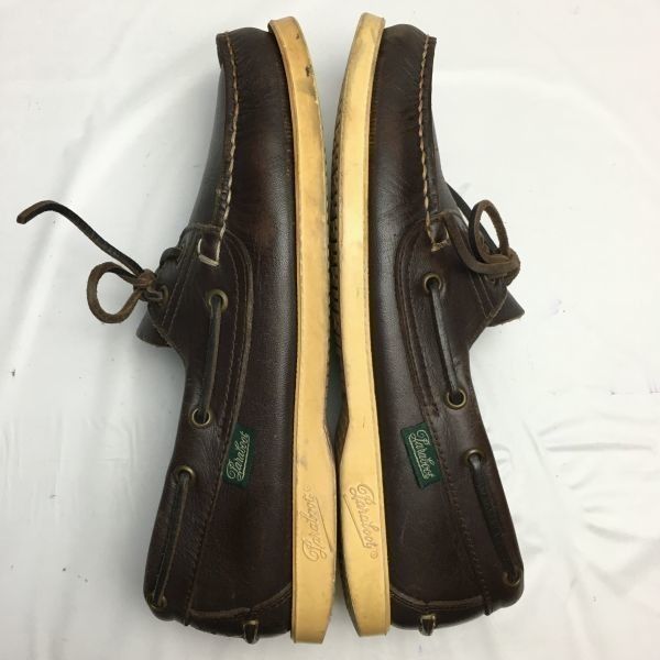 試着交換OK！Paraboot　パラブーツ【サイズ6.5　25.0　ダークブラウン/茶】本革デッキシューズ　モカシン　Shoes boots　管NO.ZF-131 #BUZZBERG