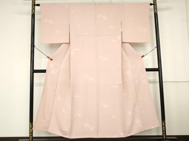平和屋着物＊夏物　色無地　縦絽　芝紋紗　洒落柿色　正絹　逸品　未使用　AABA6487jd