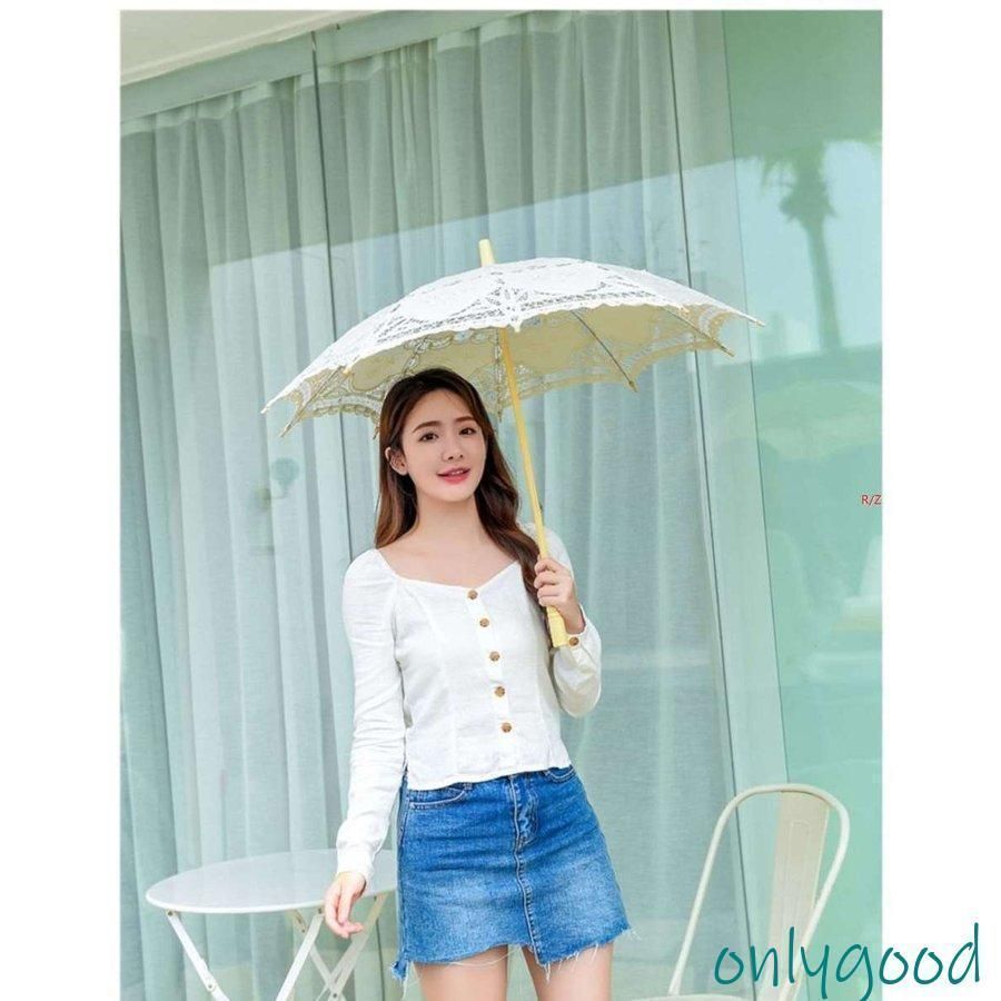 和傘 長傘 可愛い 日傘女優日傘レディース花嫁ブライダル傘踊り傘 唐傘 レース 大きいサイズ 用 軽量手作り DIY手芸品装飾用長柄