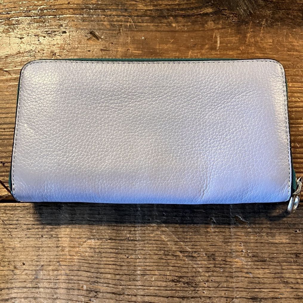 COACH 長財布 グレー/レッド COACH - COACH コーチ/クロスグレインレザー/二つ折り長財布
