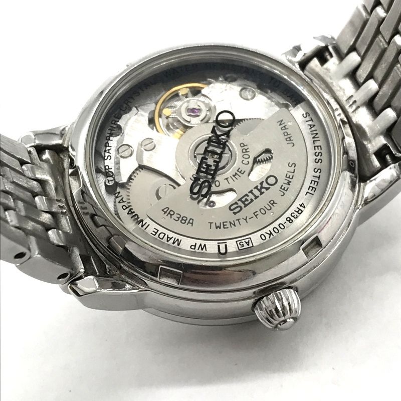 SEIKO 自動巻き時計 シルバー 4R38A Amazon.co.jp: (セイコー)SEIKO