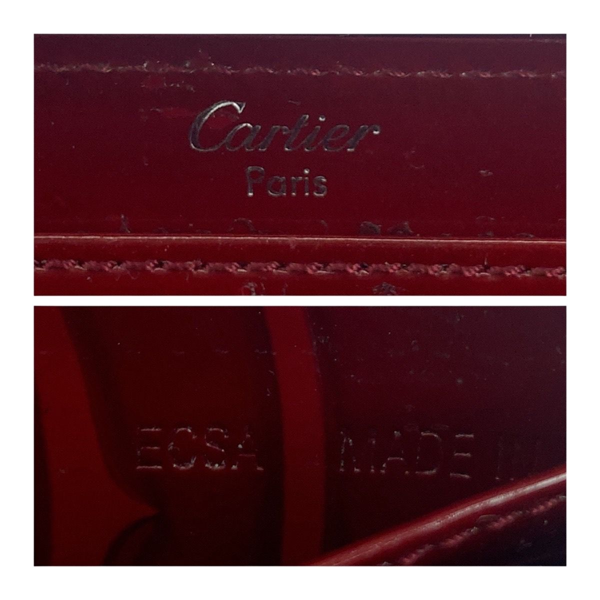 美品 CARTIER カルティエ ハッピーバースデー ボルドー シルバー金具  
