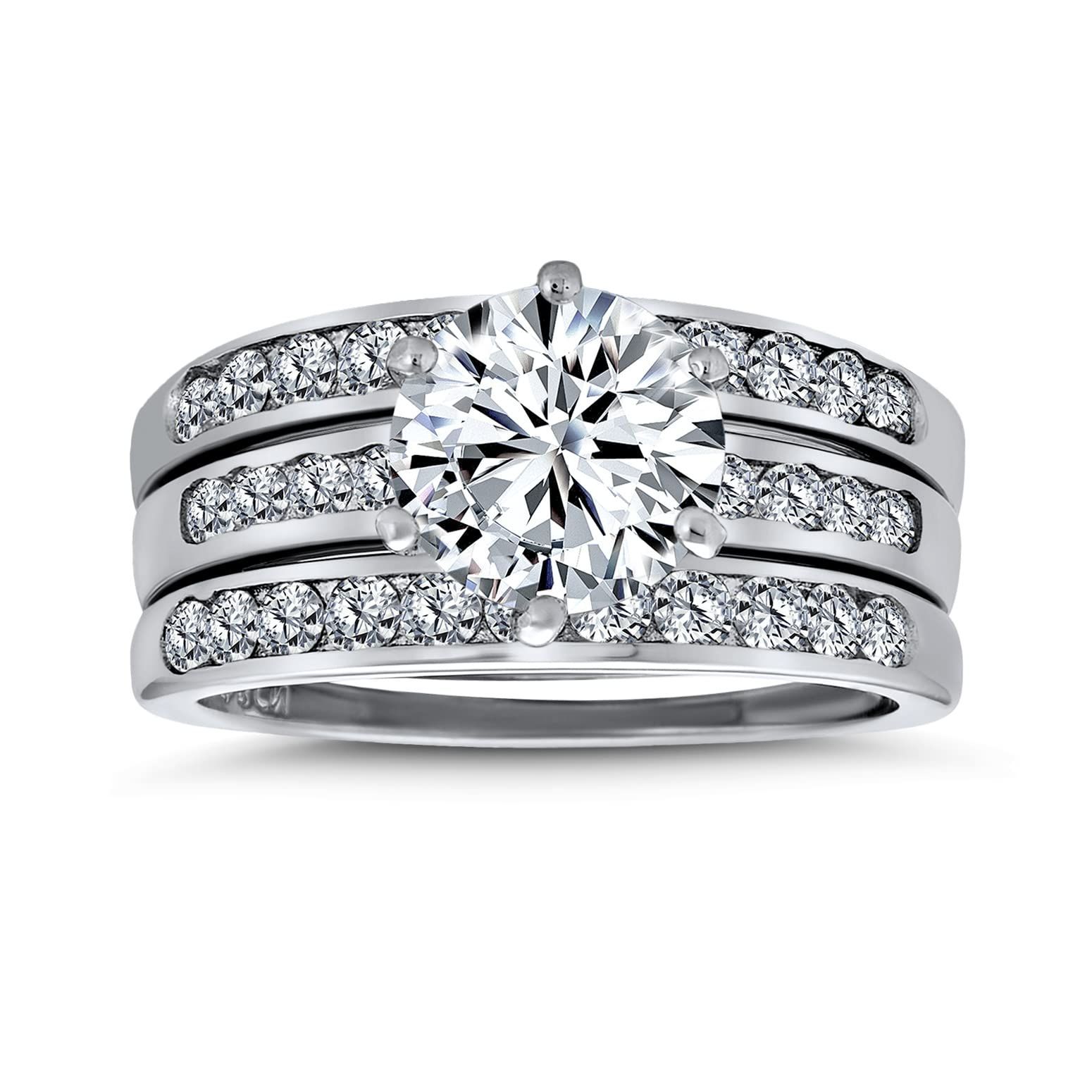 Bling Jewelry] クラシック2.5CTブリリアントカットソリティアオーバル 