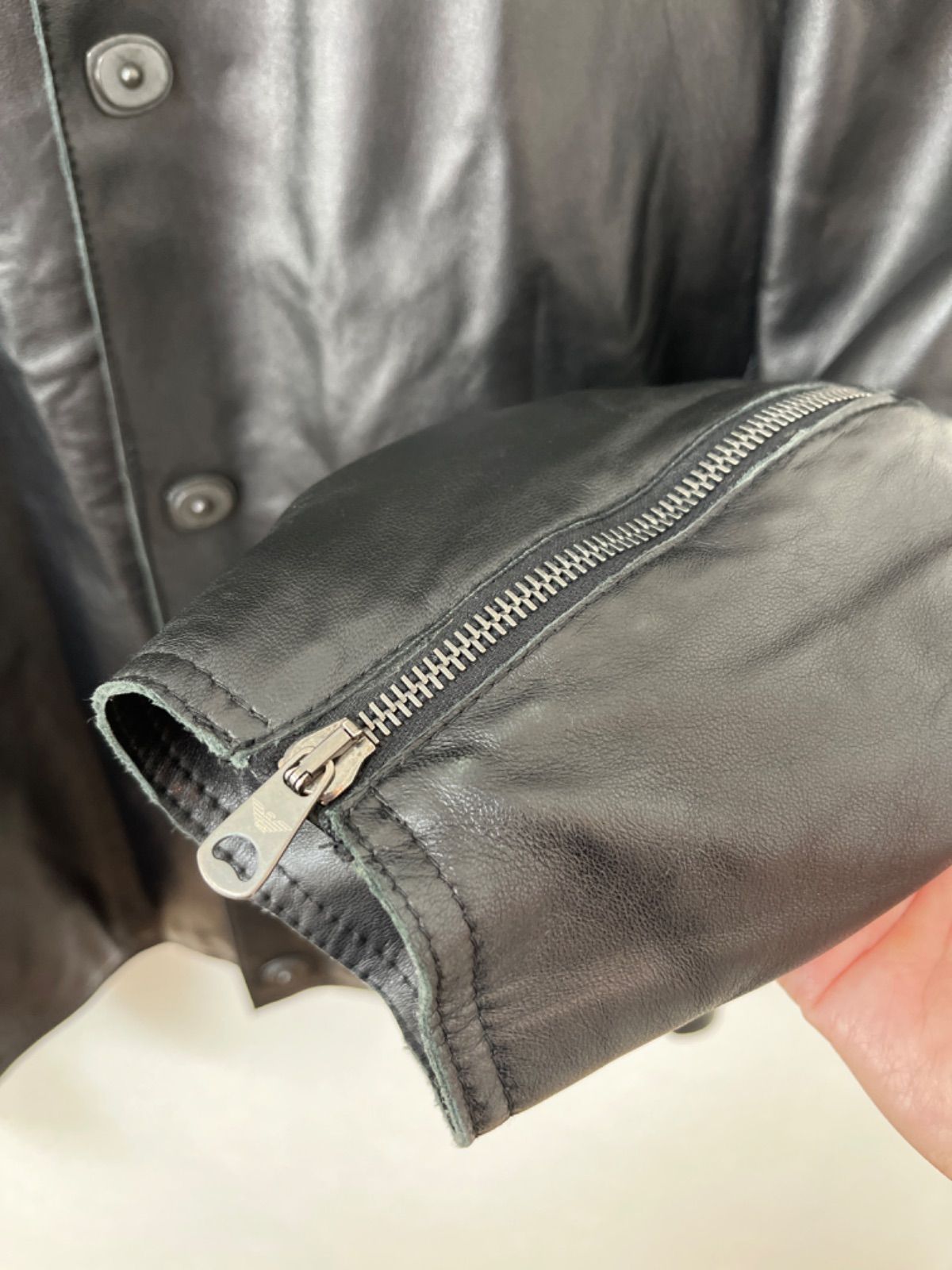 z865 EMPORIO ARMANI エンポリオアルマーニ レザージャケット ブラック