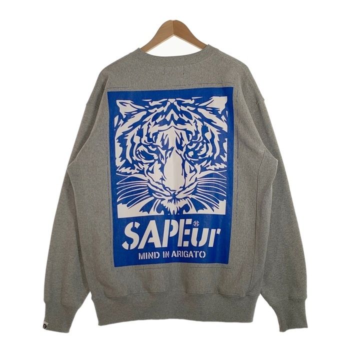 SAPEur サプール　スウェット　トレーナー　タイガー　虎 SAPEur サプール U OF S TIGER SWEAT タイガーバックプリント クルー