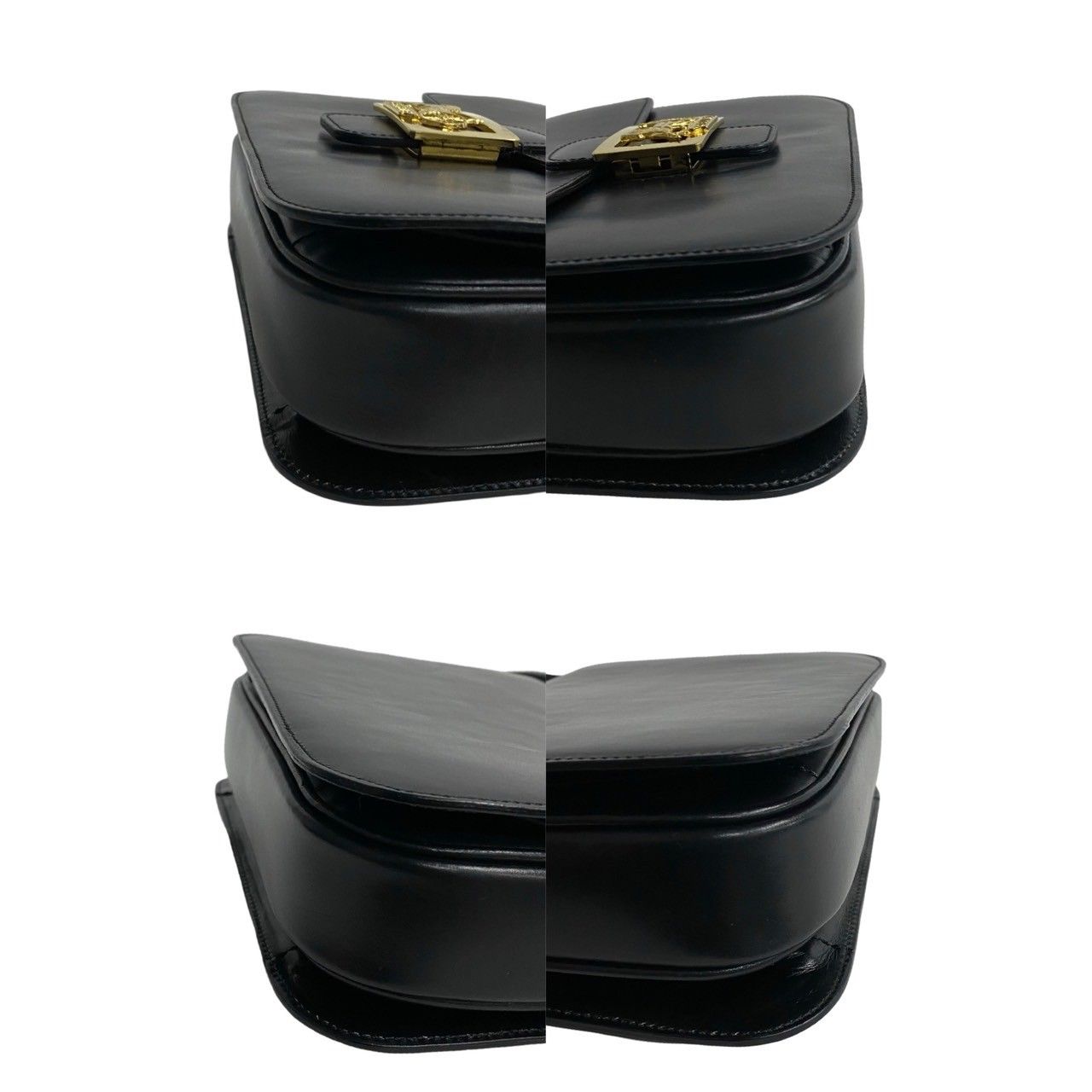 極 美品 CELINE セリーヌ ヴィンテージ 馬車 金具 カーフ レザー 本革 