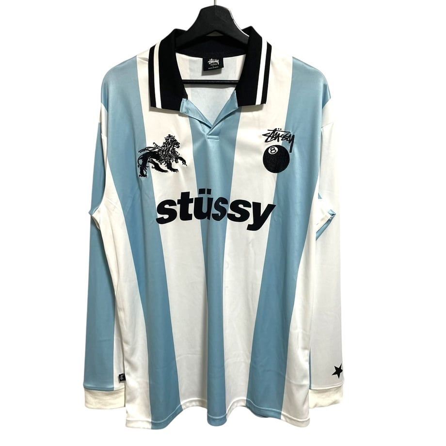 【STUSSY】JERSEY FOOTBALL POLO L/S SHIRT WORLD TOUR ステューシー フットボールジャージ ポロシャツ ワールドツアー