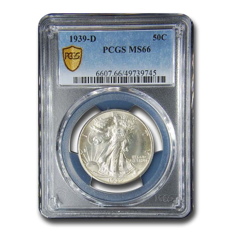 1939-D Walking Liberty Half Dollar MS-66 PCGS