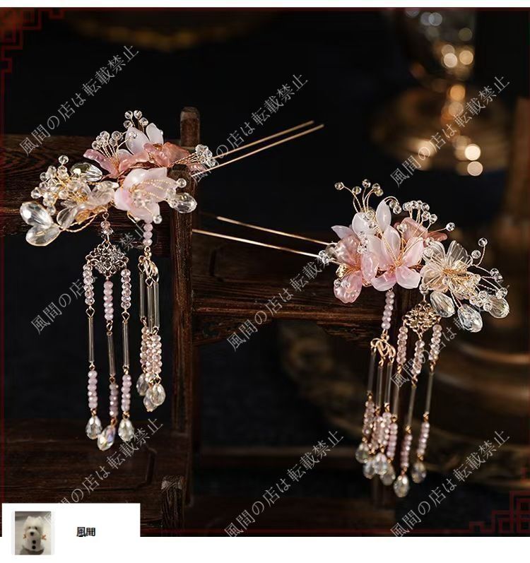 ❤️rsmiu様❤️アンティークベア2体セット 新品・未使用】古代髪飾りセット 中華風ヘアアクセサリー