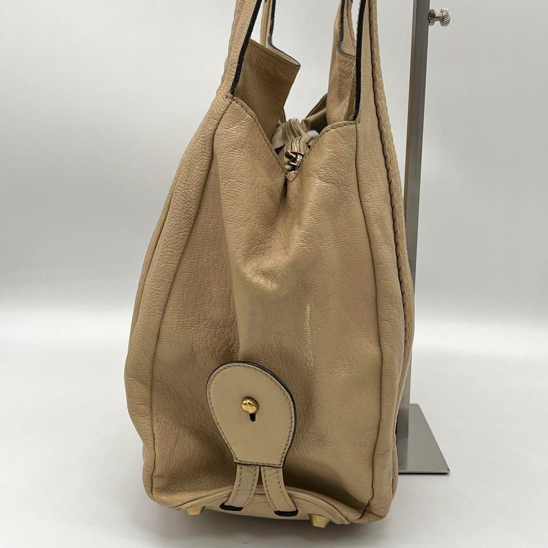 CHLOE ベージュ レザー ハンドバッグ ☆【ヴィンテージ希少品】Chloe クロエ ベージュレザー
