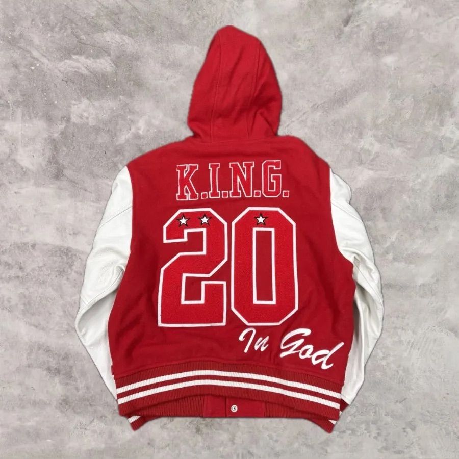 68.SUPREME 20AW KING HOODED VARSITY JACKET Sサイズ【併売品