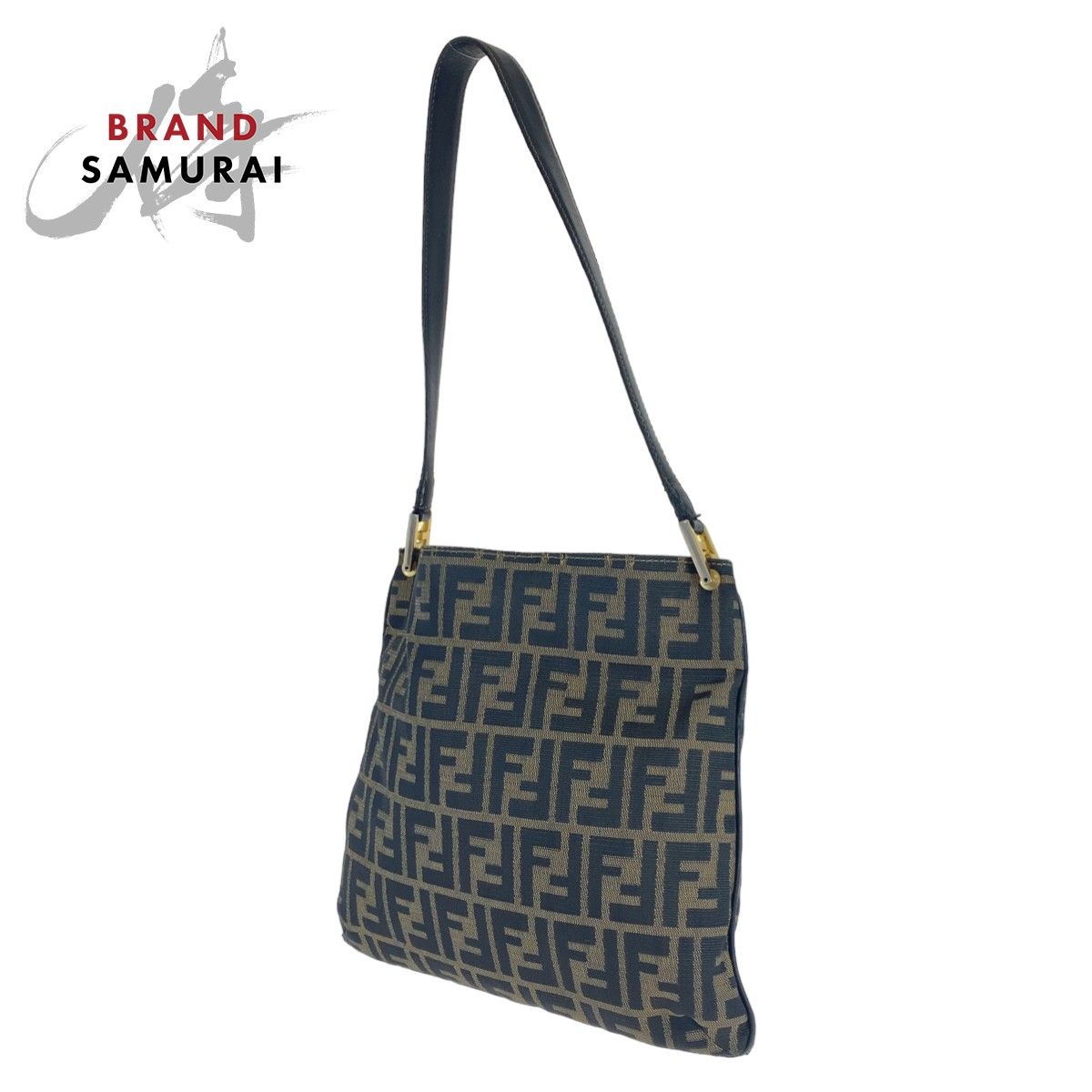 FENDI フェンディ ズッカ柄 ブラウン 茶 ゴールド金具 キャンバス 