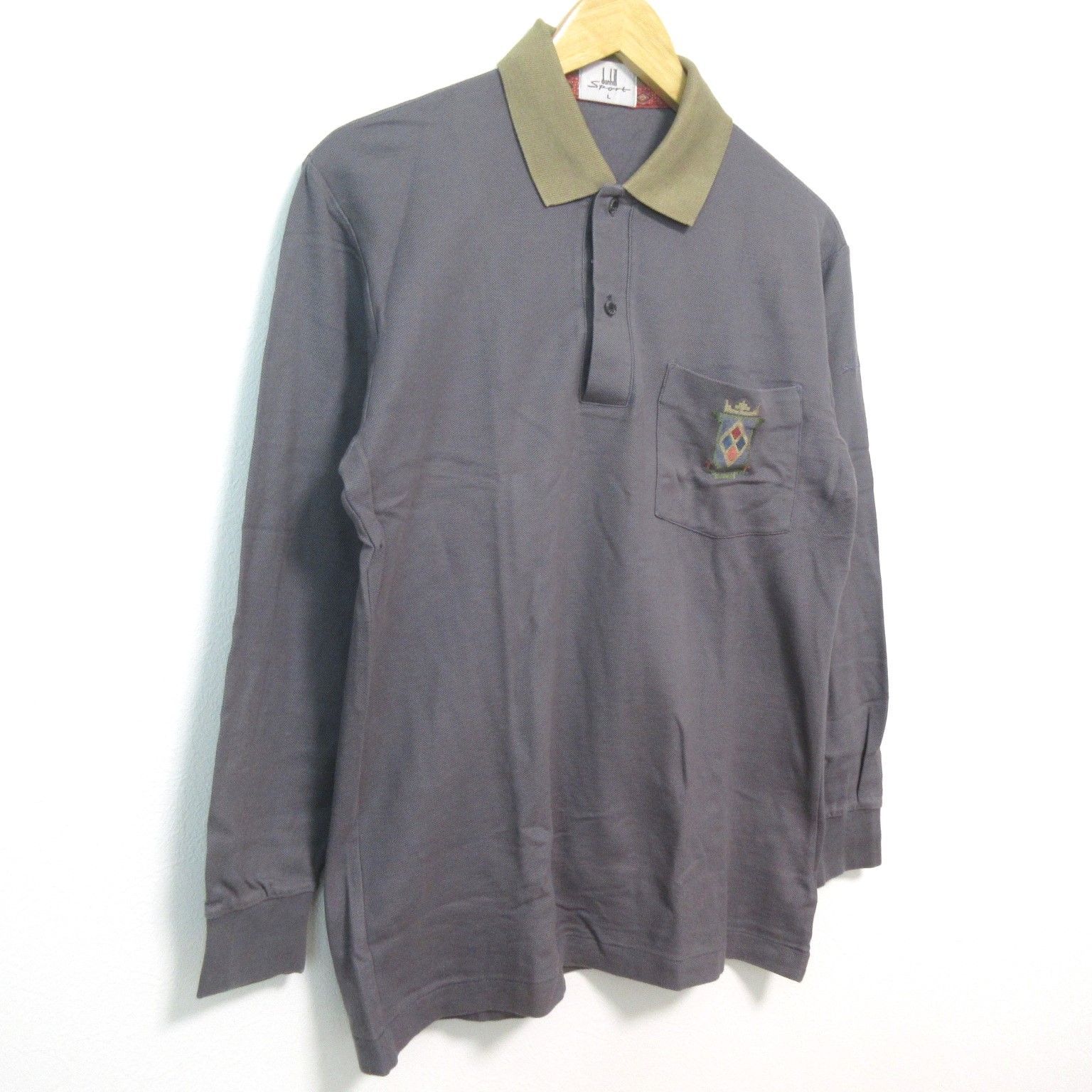 213333】dunhill ダンヒル スポーツ 長袖ポロシャツ コットン100