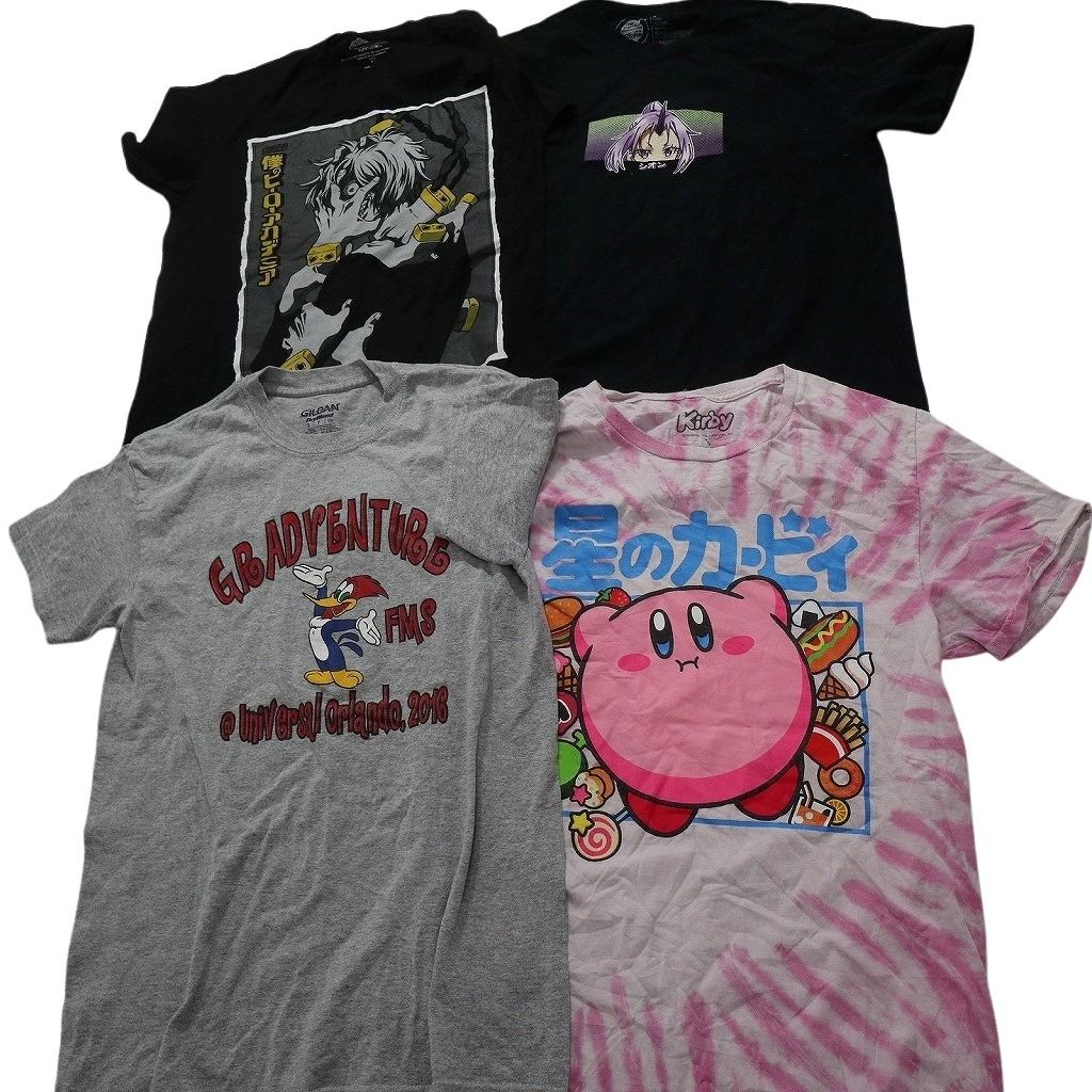 古着卸 キャラクター 半袖Tシャツ 15枚セット メンズ S サンリオ ヒロアカ 鬼滅の刃 ポケモン スヌーピー 古着 NC3878