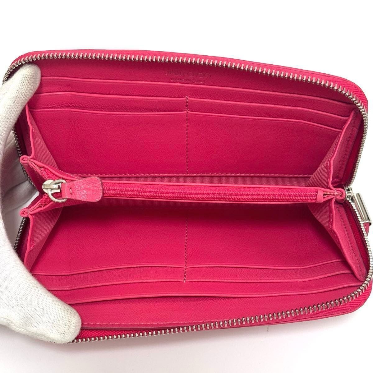 Jimmy choo 長財布　ピンク ジミーチュウ 長財布 ロングウォレット long wallet 財布 ピンク