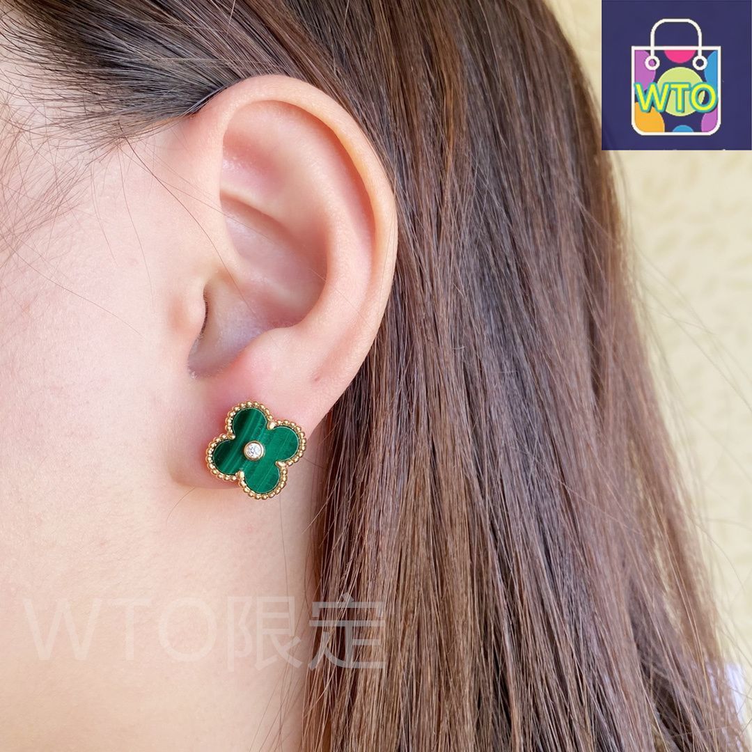 【本店】ギフト大人気♡VanCleef マラカイトイヤークリップ Van Cleef & Arpels] アルハンブラ マラカイト イヤークリップ