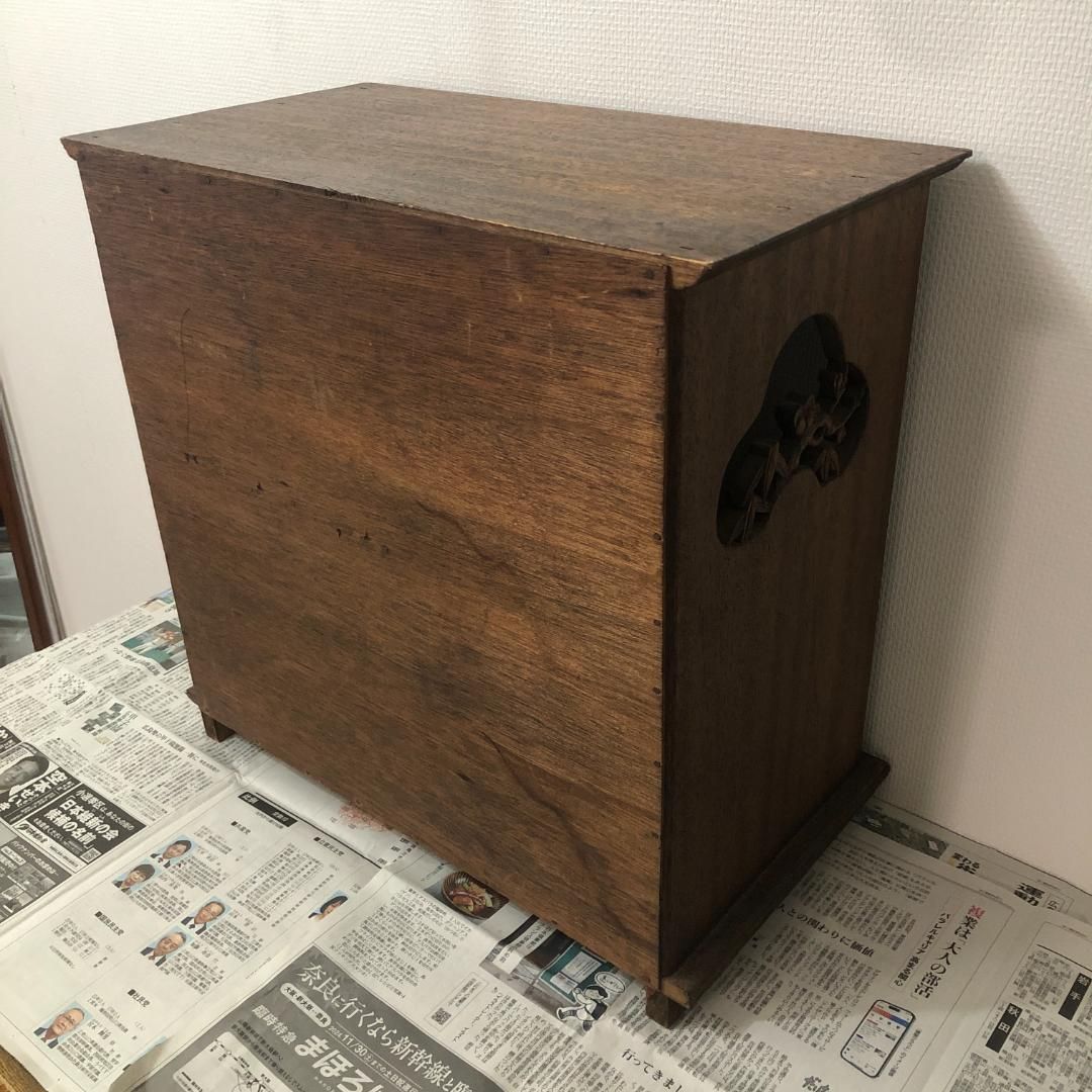 安定性のある アンティーク 茶棚 飾り棚 和棚 木製 引取 ＃727