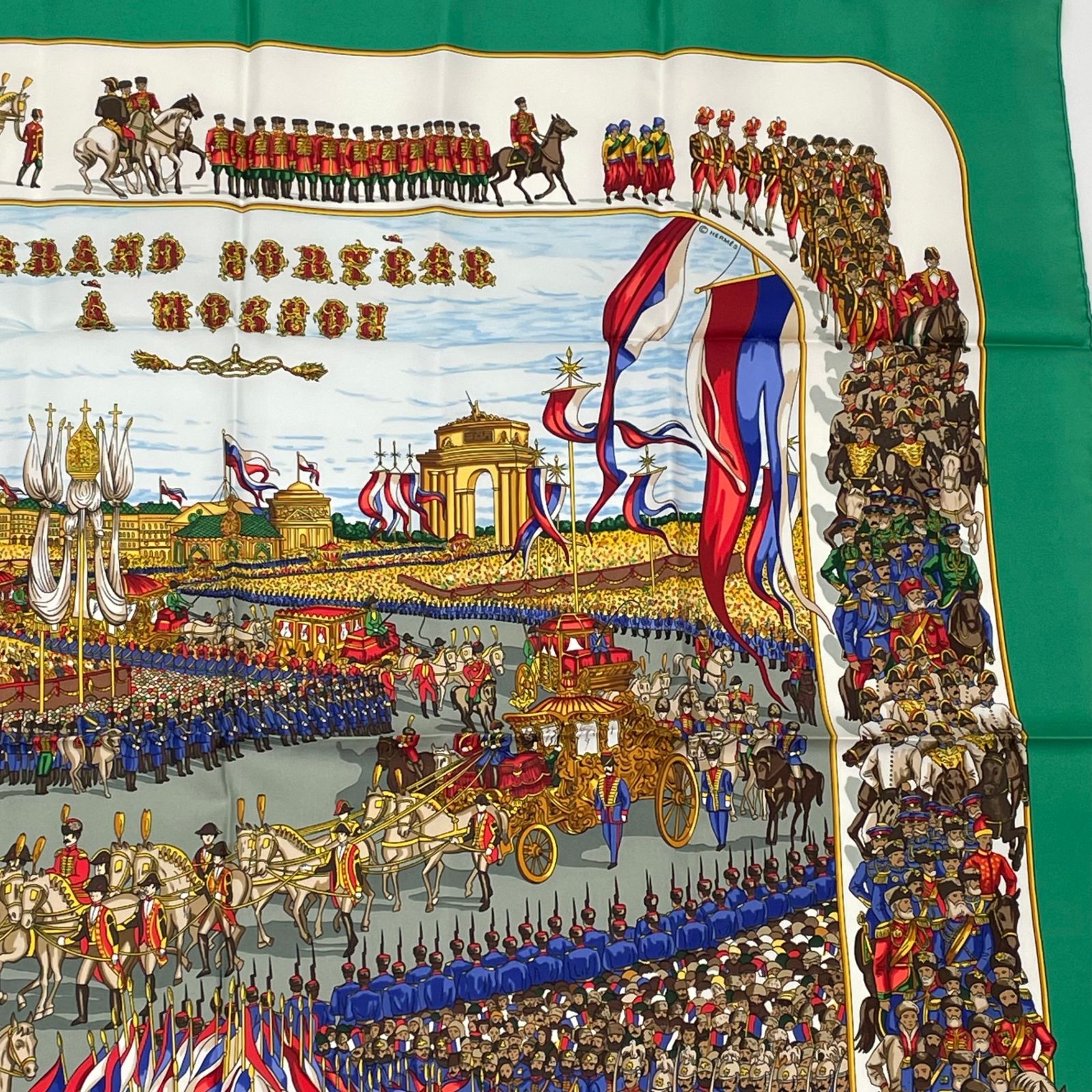 極美品 HERMES エルメス カレ90 GRAND CORTEGE A MOSCOU モスクワ大
