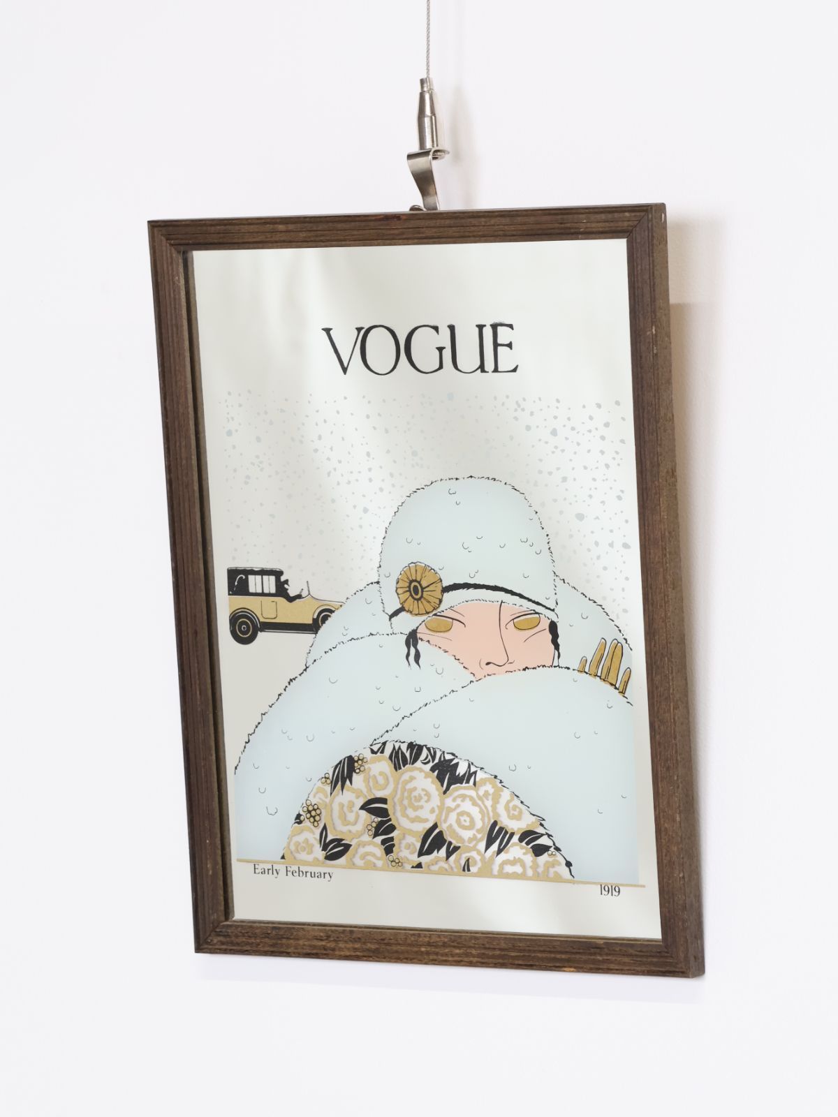 ヴィンテージ British Vogue ウッドフレーム ミラー アートデコ