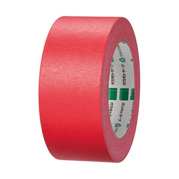 （まとめ）オカモト クラフトテープ 環境思い カラーNo.224WC 50mm×50m 赤 1巻【×10セット】