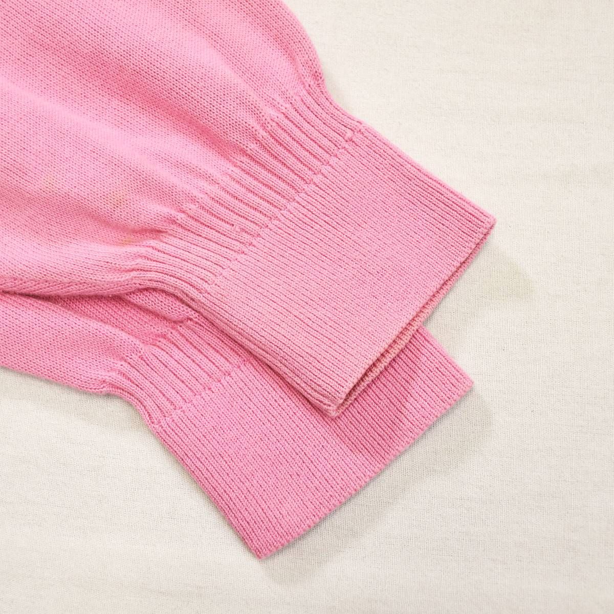 80s90sヴィンテージ クリスチャンディオール Christian Dior CD刺繍ロゴ ニット カーディガン セーター トップス 羽織り M ピンク レディース ♪ 希少】 80s90sヴィンテージ クリスチャンディオール Christian