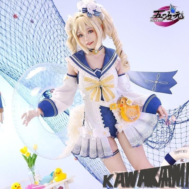 【靴・ウィッグ付き】原神　バーバラ　コスプレ衣装　三分妄想製 新品 三分妄想 原神 コスプレ バーバラ 水着 新スキン 新衣装