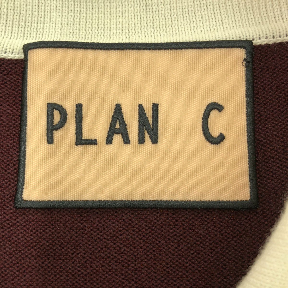 PLAN C プランシー イタリア製 5分袖 カラーブロック ポロシャツ 36 コットンニット レディース 古着