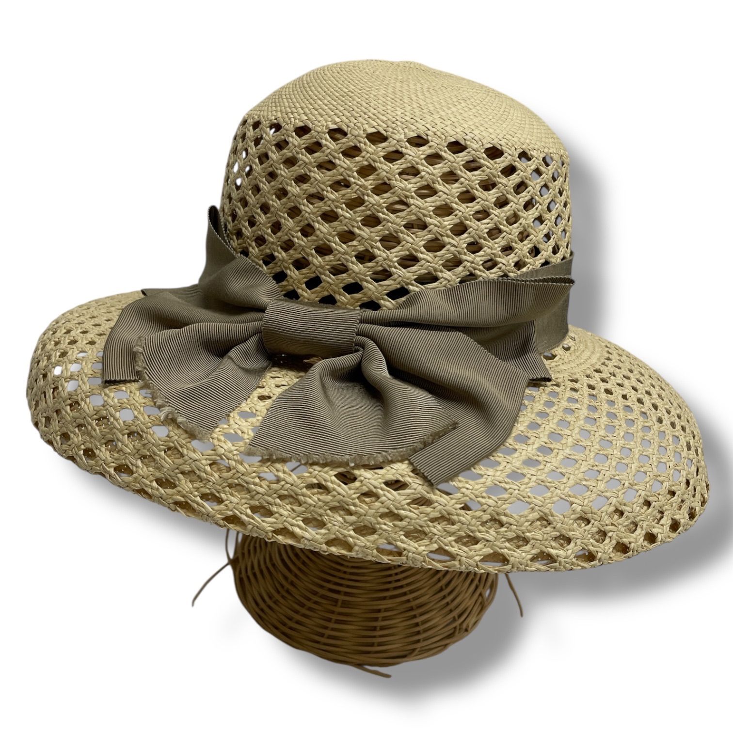 ✨新品未使用タグ付き　CA4LAカシラ　ラフィア　リボンハット ELEGANT PEARL(ONESIZE BEIGE): ハット｜帽子通販｜CA4LA
