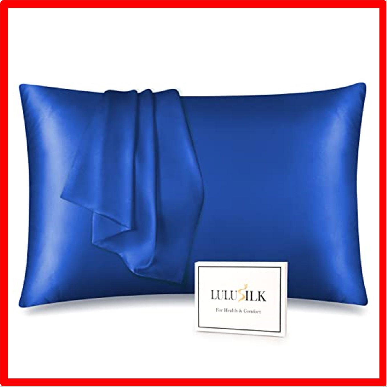【匿名配送】 35x50cm_ブルー LULUSILK シルク 枕カバー シルク枕カバー 洗える 両面シルク枕カバー 35x50 肌触りが良い 肌に優しい 髪質