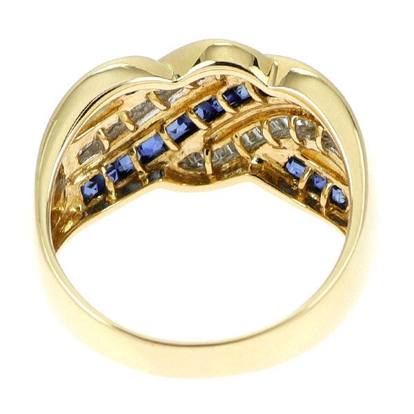 18kサファイアダイヤモンドリング K18YG サファイア ダイヤモンド リング 0.98ct D0.28ct - メルカリ