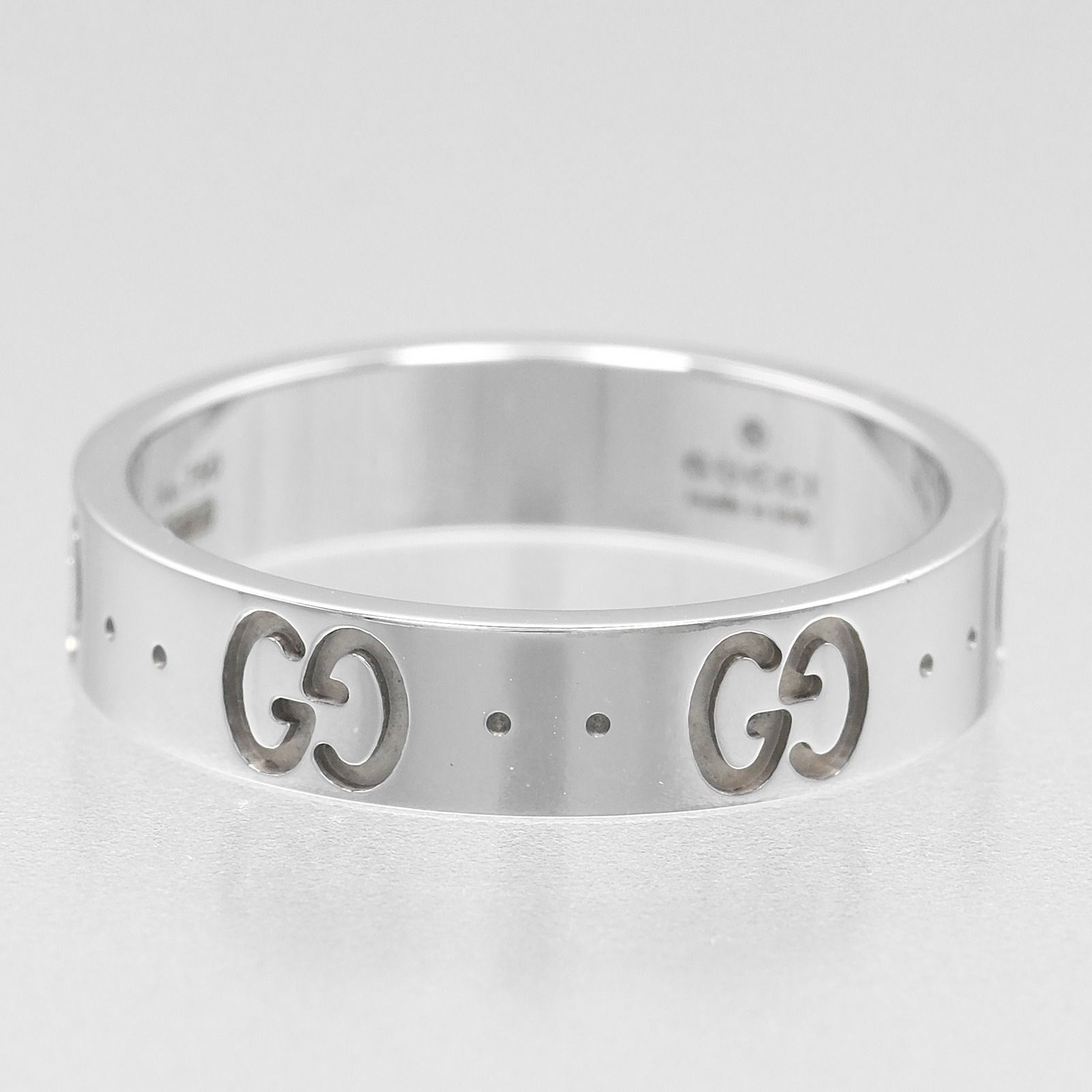 GUCCI】グッチ アイコン K18ホワイトゴールド 10.5号 レディース 3.8g  