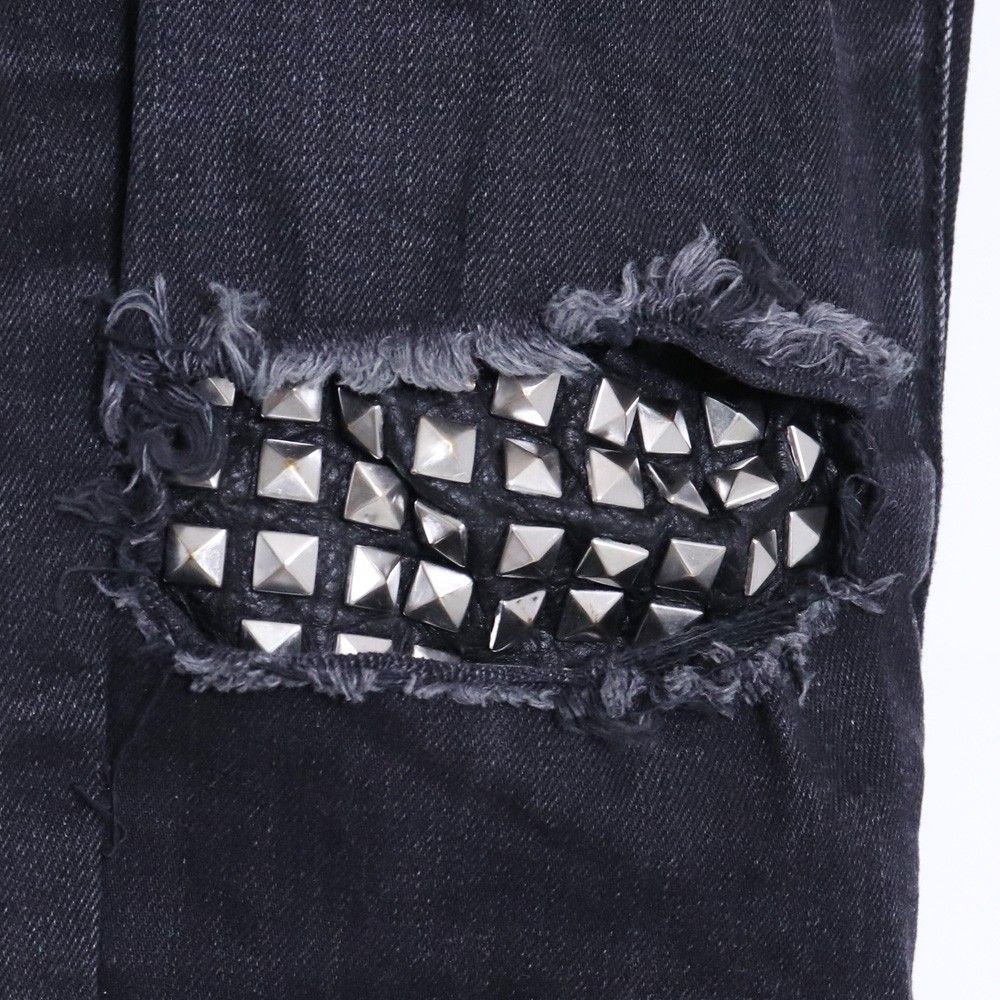 Saint Laurent Paris クラッシュ スタッズ デニム パンツ SAINT LAURENT ニークラッシュ スタッズ スキニー デニムパンツ
