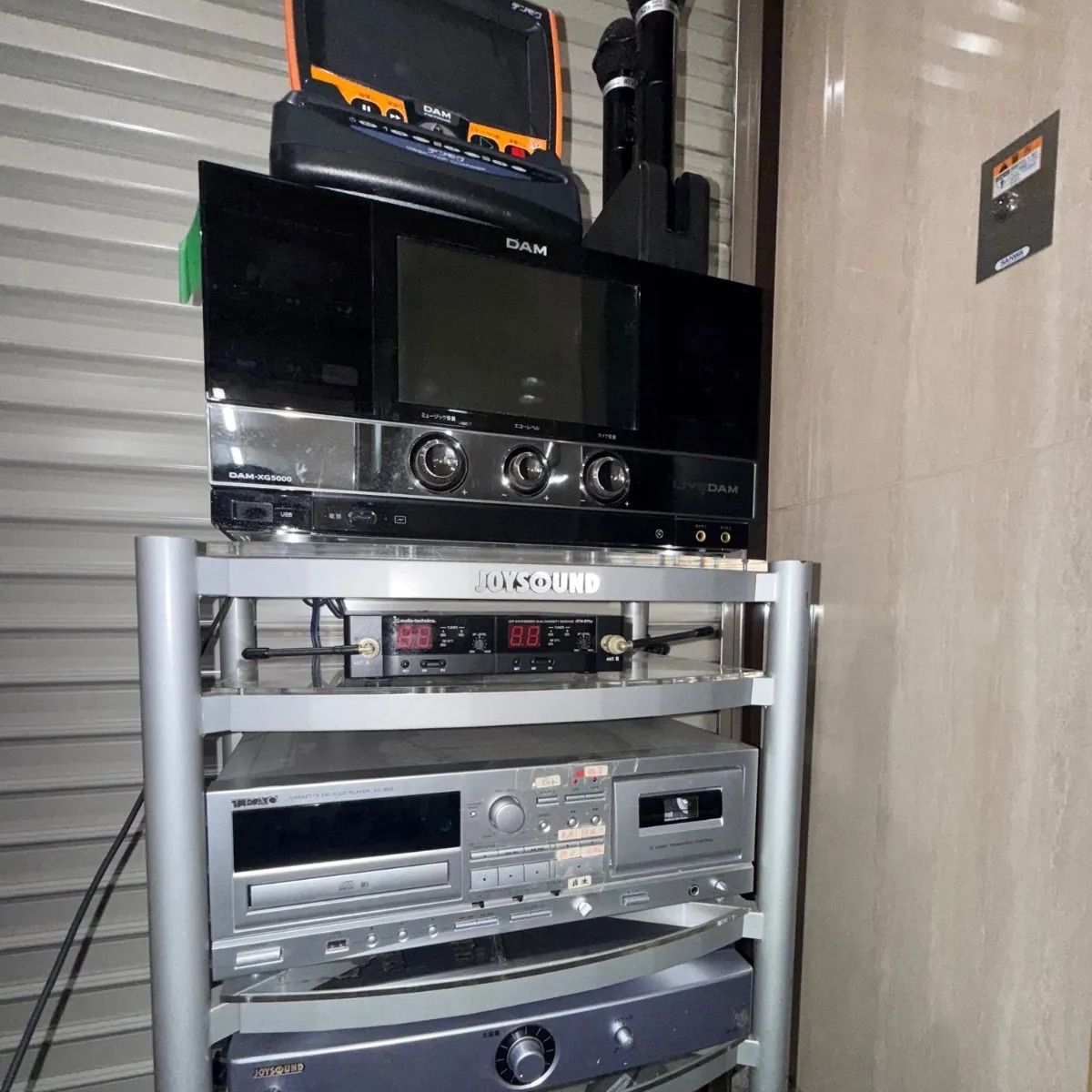 カラオケセット一式 DAM ダム JOYSOUND ジョイサウンド オーディオ マイク 充電器 動作 済み