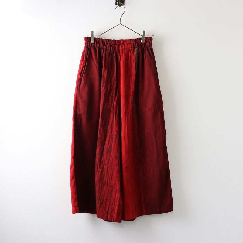 玉木新雌 タマキニイメ tamaki niime only one wide pants LONG オンリーワン ワイドパンツ 柄織 レッド┃ガウチョ 2400014587128