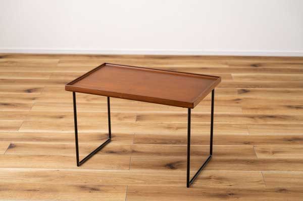 大特価！ 天然木 チーク のミニトレーテーブル Ｌ W60×D40×H40cm No.314 ブラウン