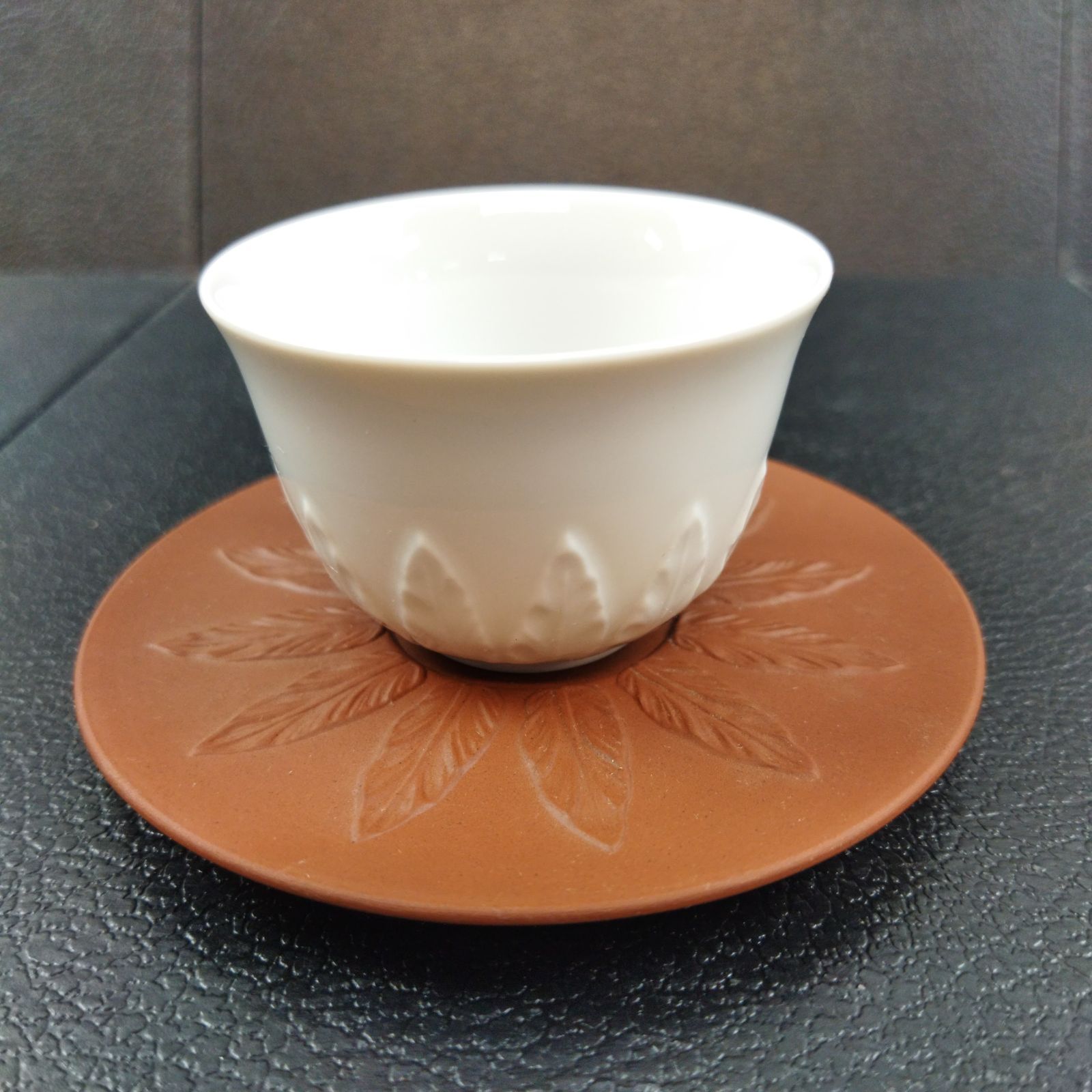 マイセン　アーモンドの木　煎茶碗　4客共箱高さ5㎝トエコト東な7-0305☆2F マイセン アーモンドの木 煎茶碗 4客共箱高さ5㎝トエコト東