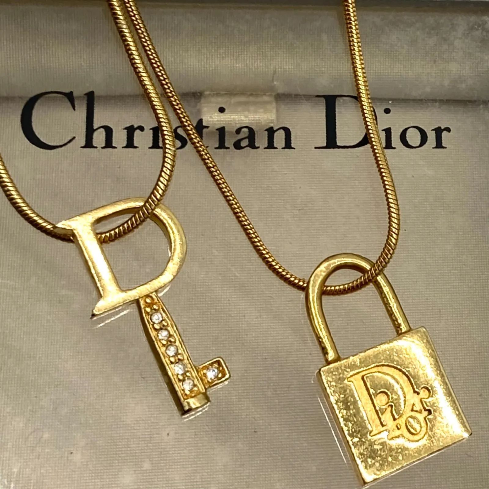 直輸入 ▽Dior/ディオール ネックレス＆ブレスレット セット ゴールド