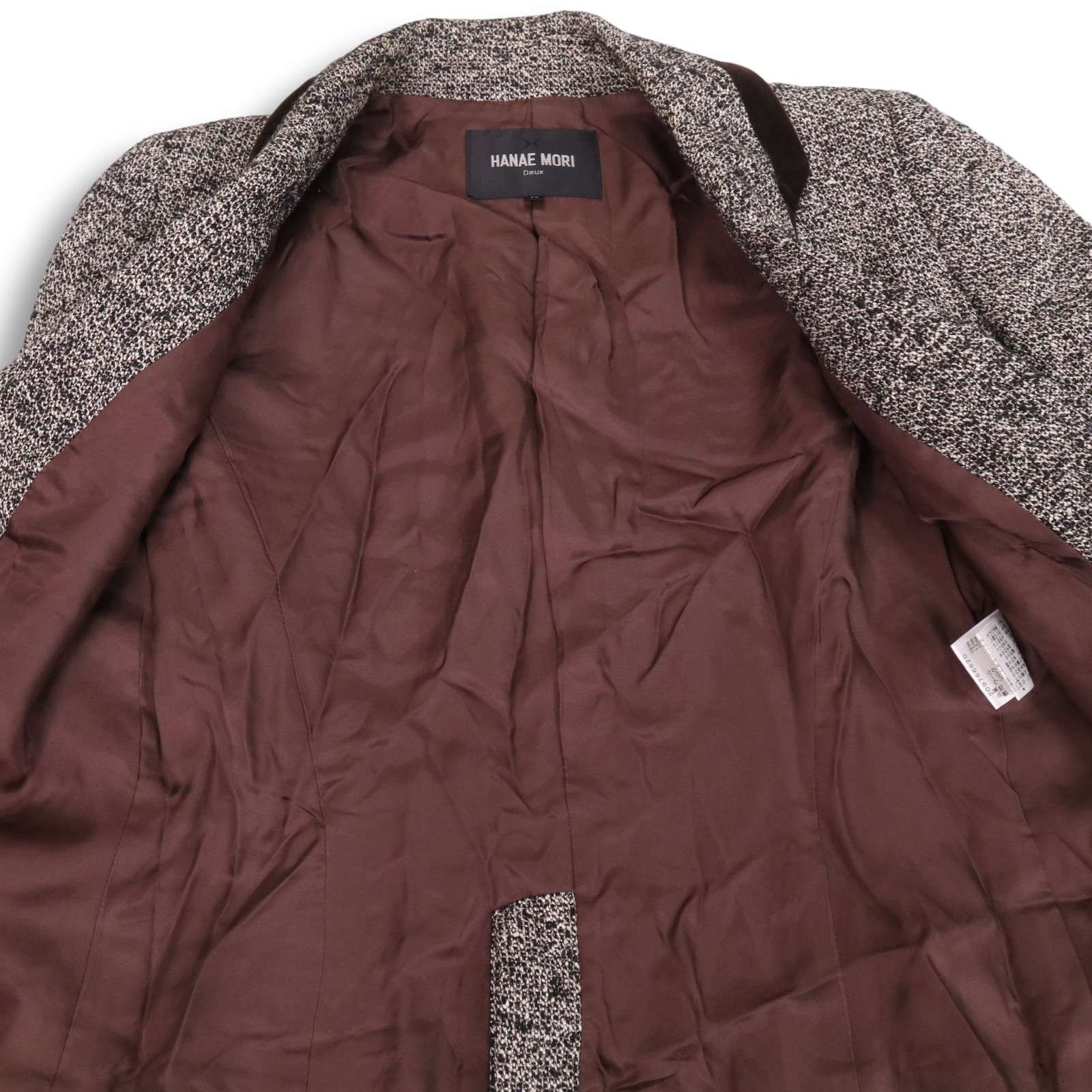 HANAE MORI ツイードジャケット　38 ウール混　花　日本製 HANAE MORI ツイードジャケット 38 ウール混 花 日本製 HANAE MORI