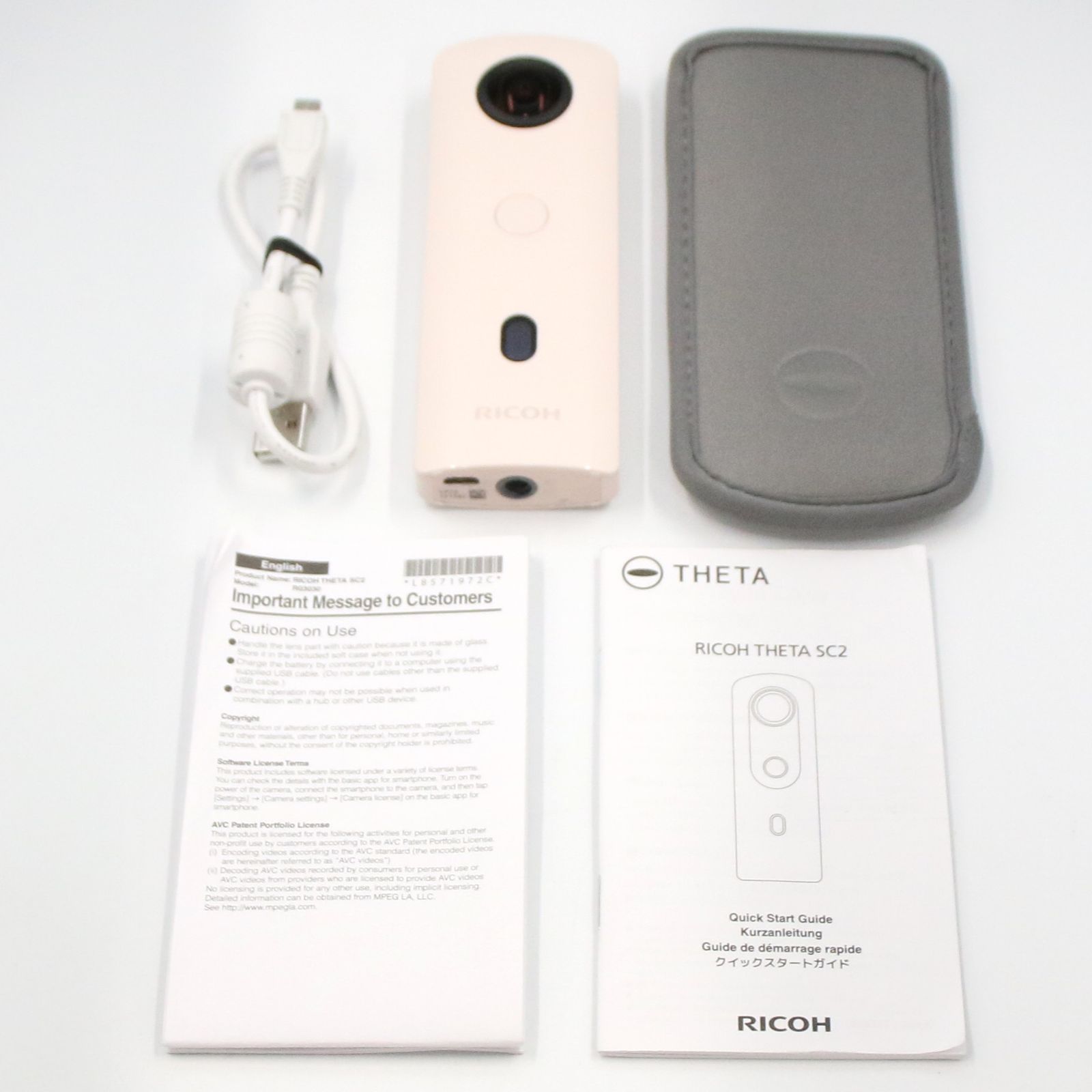 ジャンク リコー THETA SC2 全天球カメラ theta-sc2-bg ベージュ D