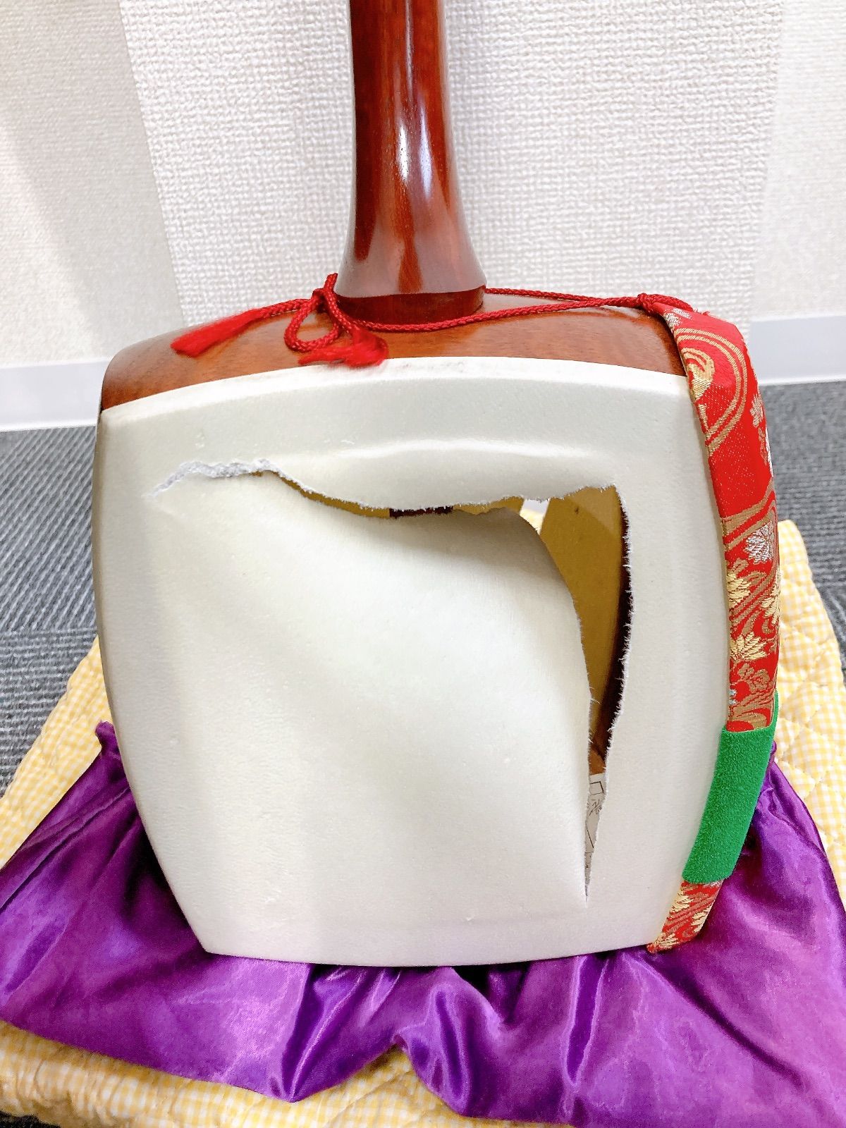 三味線本体 和柄装飾 ケース付き