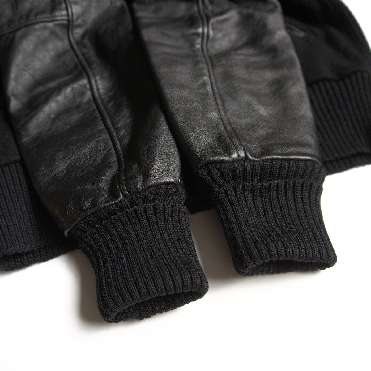 美品】SKOOKUM【メルトン×レザー スタジャン】38 スクーカム ブラック