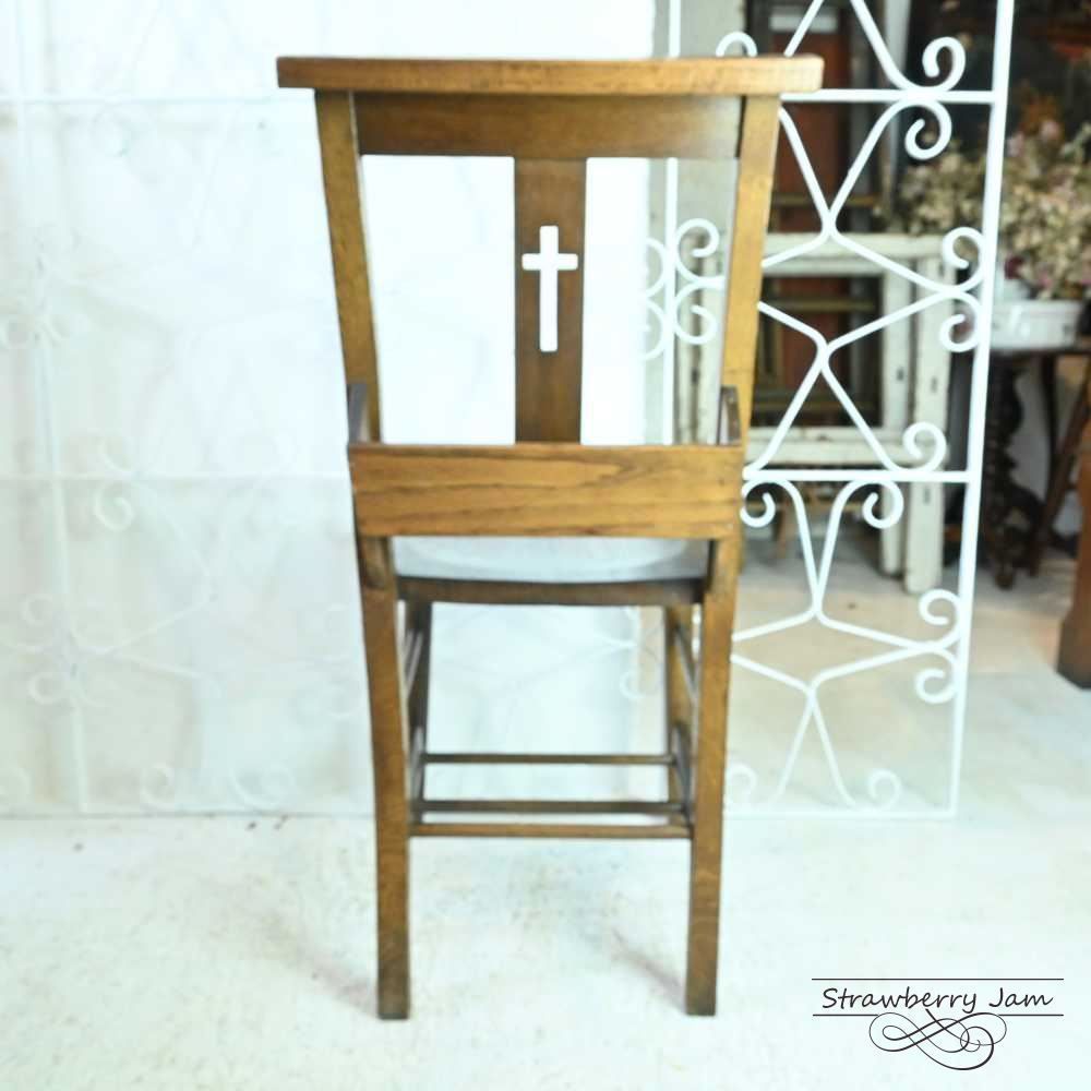 L3705-261-1 英国アンティーク チャーチチェア 教会 ダイニングチェア