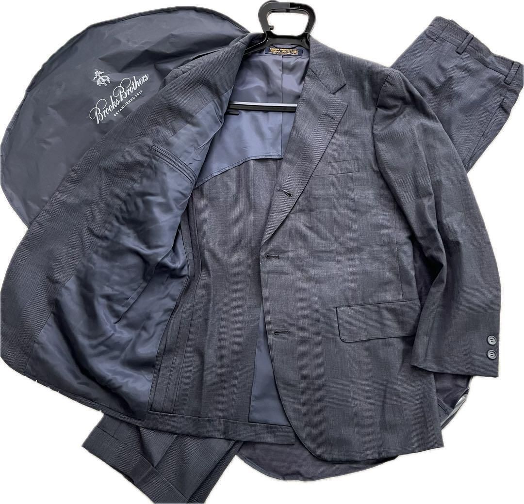 MAKERS 80s ブルックスブラザーズ BROOKS BROTHERS セットアップ M メンズ グレンチェック 3ボタン 段返り 背抜き ビジネス 通勤
